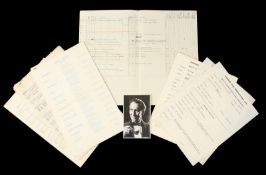 THE CURSE OF FRANKENSTEIN (1957) - Shooting Schedule and Paperwork A handwritten shooting schedule