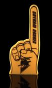 THE DARK KNIGHT RISES (2012) - Gotham Rogues Foam Finger A Gotham Rogues foam finger from the action