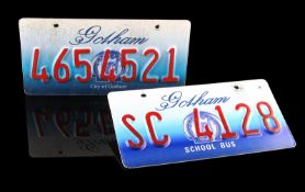 THE DARK KNIGHT RISES (2012) - Gotham City License Plates A pair of Gotham City license plates