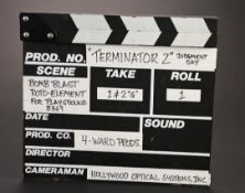 TERMINATOR 2: JUDGMENT DAY (1991) - Visual Effects Clapperboard A visual effects clapperboard from