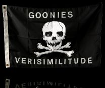 THE GOONIES (1985) - Richard Donner's Behind-the-Scenes Pirate Flag A behind-the-scenes pirate