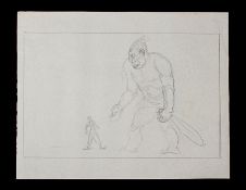 THE GOLDEN VOYAGE OF SINBAD (1973) - Ray Harryhausen Hand-Drawn Concept Of The Cyclops A hand-