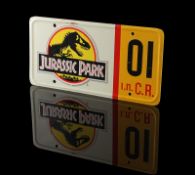 JURASSIC PARK (1993) - JP01 Ford Explorer Licence Plate A Ford Explorer licence plate from Steven