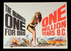 ONE MILLION YEARS B.C. (1966) - Prototype Poster A unique 1965 prototype Quad poster(G folded