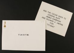 TITANIC (1997) - Film Editing Academy Award Envelope and Card The envelope and card used by actor