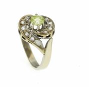 Altschliff-Diamant-Ring WG 585/000 mit einem Altschliff-Diamanten 0,63 ct get”nt/SI und