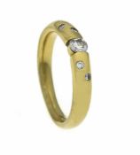 Brillant-Ring GG 750/000 mit 5 Brillanten, zus. 0,20 ct punziert, W/VS-SI, RG 54, 5,7 gBrillant Ring