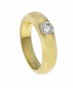 Brillant-Ring GG 750/000 mit einem Brillanten 0,58 ct TW/VVS-VS, RG 58, 10,3 gBrillant ring GG 750/