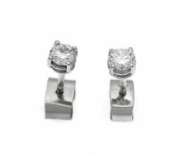 Brillant-Ohrstecker WG 750/000 mit 2 Brillanten, zus. 0,48 ct TW/SI, 1,7 gBrillant stud earrings