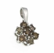 Brillant-Anh„nger WG 585/000 mit 7 Brillanten, zus. 0,50 ct FancyBrown/SI, L. 18 mm, 1,4 gBrillant