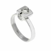 Brillant-Ring WG 585/000 mit 3 Brillanten, zus. 0,74 ct W/PI, RG 54, 4,3 gBrillant ring WG 585/000