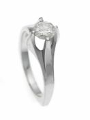 Brillant-Ring WG 750/000 mit einem Brillanten 0,67 ct W/SI, RG 54, 5,3 gBrillant ring WG 750/000