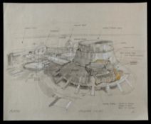 ALIENS (1986) - Hand-drawn Ron Cobb “Acheron Colony” Concept Sketch